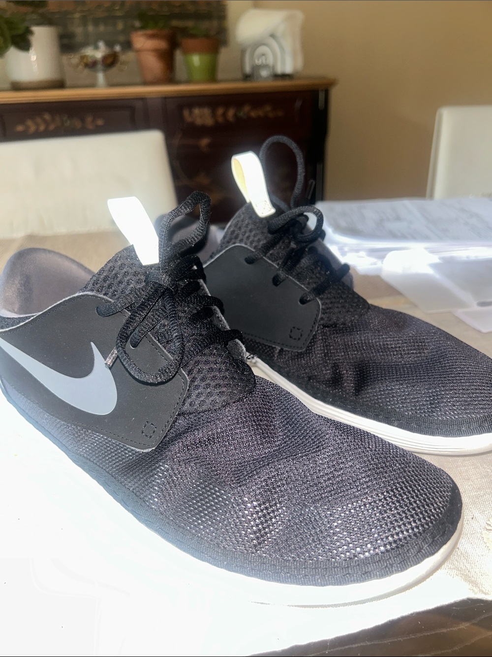 Nike Men’s Solarsoft Moccasin Lifestyle Runners. Size 13. Black / Grey / White